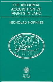 Tapa de The Informal Acquisition of Rights in Land (Modern Legal Studies)