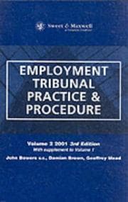 Tapa de Employment Tribunal Practice and Procedure -- Volume 2