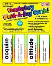 Tapa de Grades 4-5 Vocabulary Word-a-day Card Set