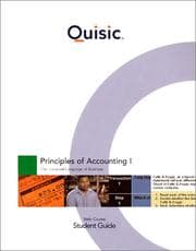 Tapa de Accounting Principles, Chapters 1-13, Student Guide (Quisic) Princ of Accounting I