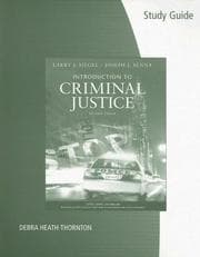 Tapa de Study Guide for Siegel/Senna's Introduction to Criminal Justice, 11th