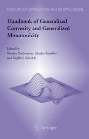 Tapa de Handbook of generalized convexity and generalized monotonicity
