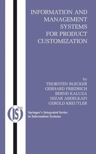 Tapa de Information and management systems for product customization