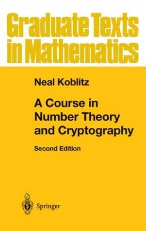 Tapa de A course in number theory and cryptography