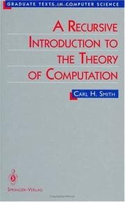 Tapa de A recursive introduction to the theory of computation