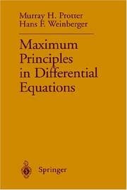 Tapa de Maximum principles in differential equations