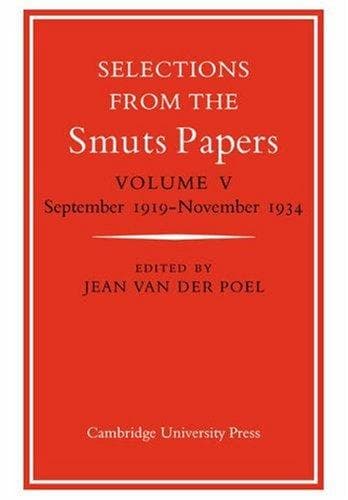 Tapa de Selections from the Smuts Papers