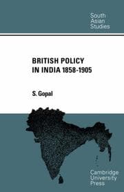 Tapa de British Policy in India 1858-1905 (Cambridge South Asian Studies)