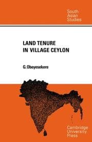 Tapa de Land tenure in village Ceylon