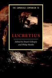 Tapa de CAMBRIDGE COMPANION TO LUCRETIUS; ED. BY STUART GILLESPIE