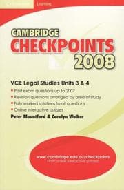 Tapa de VCE legal studies units 3 & 4