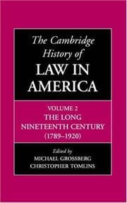 Tapa de The Cambridge history of law in America