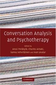 Tapa de Conversation analysis and psychotherapy