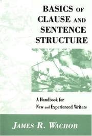 Tapa de Basics of Clause and Sentence Structure