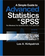Tapa de A Simple Guide to Advanced Statistics for SPSS, Version 13.0