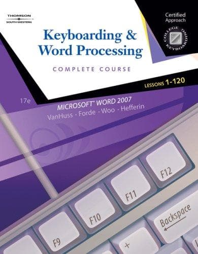 Tapa de Keyboarding and Word Processing, Complete Course, Lessons 1-120