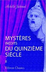 Tapa de Mystères inédits du quinzième siècle