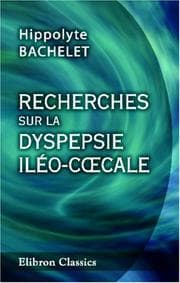 Tapa de Recherches sur la dyspepsie iléo-ccale