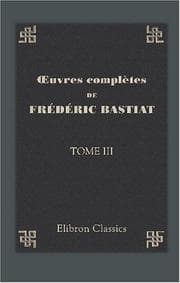 Tapa de uvres complètes de Frédéric Bastiat