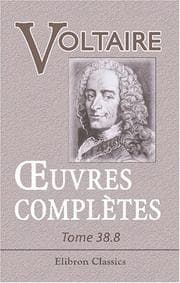 Tapa de uvres complètes de Voltaire: Nouvelle édition. Tome 38