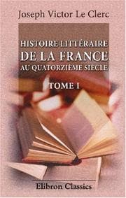 Tapa de Histoire littéraire de la France au quatorzième siècle