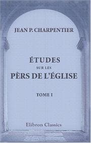 Tapa de Études sur les Pères de l\'Église