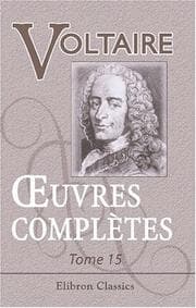 Tapa de uvres complètes de Voltaire: Nouvelle édition. Tome 15