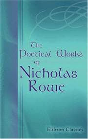 Tapa de The Poetical Works of Nicholas Rowe