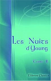 Tapa de Les Nuits d\'Young, traduites de l\'anglois, par Le Tourneur