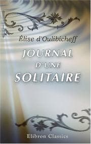 Tapa de Journal d\'une solitaire