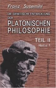 Tapa de Die genetische Entwicklung der platonischen Philosophie
