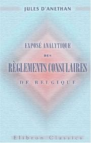 Tapa de Exposé analytique des règlements consulaires de Belgique