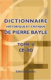 Tapa de Dictionnaire historique et critique de Pierre Bayle