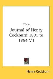 Tapa de The Journal of Henry Cockburn 1831 to 1854 V1