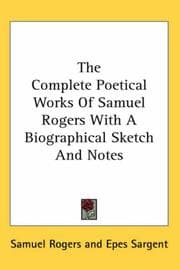 Tapa de The Complete Poetical Works Of Samuel Rogers With A Biographical Sketch And Notes