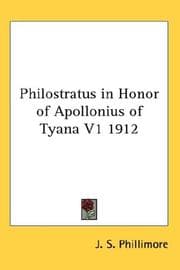 Tapa de Philostratus in Honor of Apollonius of Tyana V1 1912