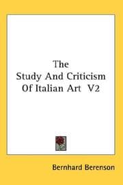 Tapa de The Study And Criticism Of Italian Art V2