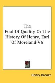 Tapa de The Fool Of Quality Or The History Of Henry, Earl Of Moreland V5