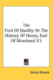 Tapa de The Fool Of Quality Or The History Of Henry, Earl Of Moreland V3