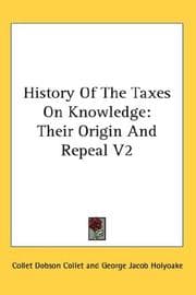 Tapa de History of the taxes on knowledge