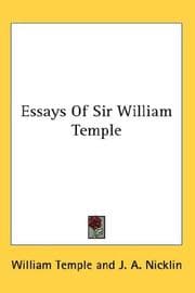 Tapa de Essays Of Sir William Temple