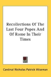 Tapa de Recollections Of The Last Four Popes And Of Rome In Their Times