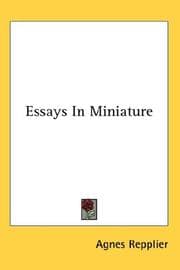Tapa de Essays In Miniature