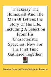 Tapa de Thackeray The Humourist And The Man Of Letters