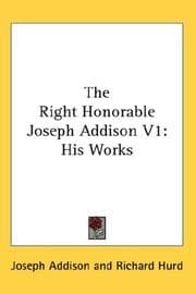 Tapa de The Right Honorable Joseph Addison V1