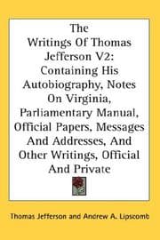 Tapa de The Writings Of Thomas Jefferson V2