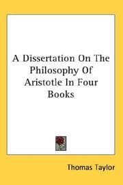 Tapa de A Dissertation On The Philosophy Of Aristotle In Four Books