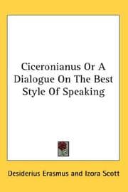 Tapa de Ciceronianus Or A Dialogue On The Best Style Of Speaking