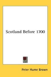 Tapa de Scotland Before 1700