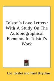 Tapa de Tolstoi's love letters
